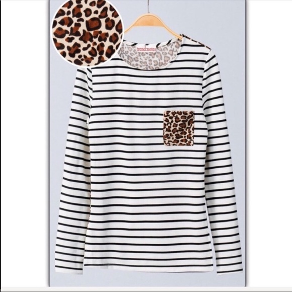 New Striped and Leopard Top - Picture 2 of 5